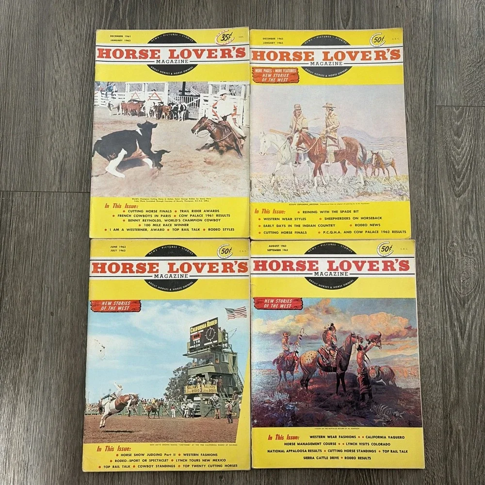 60s ViNTAGE Horse Lover's Magazine LOT of4 News/Pictures/Stories 1960s Wild West